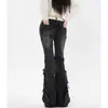 Jeans Vintage Micro-bota para Mujer Lavado Nicho Óxido Ajustados Ajustados Diseño de Alta Elasticidad Pantalones de Herradura