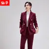 Terno feminino profissional com calça flare, novo estilo outono e inverno 2026, vestuário formal de alta qualidade para o dia a dia e trabalho, transfronteiriço