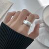 Eloch S925 Sterling Silver Wide Face Scrub Ring Hong Kong Style High Feeling Temperament Wire-drawing Push-pull Ring R00701