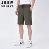 Pantalones cortos casuales de punto JEEPSPIRIT para hombre, nuevo estilo de verano, mezcla de algodón fina, tejido de punto, elásticos, de longitud de 5 puntos