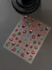 Adesivos para Nail Art Lábio Vermelho de Halloween com Padrão de Formiga Yitu Série de Halloween Estilo Escuro Adesivos Decorativos Yt6745
