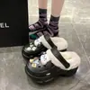 Zuecos DIY Procesados y Personalizados Otoño e Invierno Punta de Terciopelo Pantuflas de Algodón para Mujer Calientes para el Hogar Ropa de Exterior Pantuflas Peludas