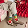 Calcetines Rojos para Otoño e Invierno, Año del Zodiaco, Navidad, Hasta la Pantorrilla, Calcetines Rojos Brillantes, Calcetines Versátiles para Mujer, Lindos y Dulces con Dibujos Animados