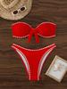 2025 Europa y Estados Unidos comercio exterior transfronterizo Amazon tendencia estampado cuello halter sexy bikini dividido encaje aguas termales