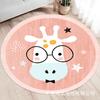 Alfombra Redonda Dibujos Animados Infantiles Felpudo para Piso Dormitorio Mesita de Noche Manta Silla de Oficina Escritorio Alfombrilla Protectora Aislante de Sonido Alfombrilla para Gatear Bebé