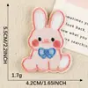 Patches Bordados à Máquina, Acessórios para Roupas, Decorações Autoadesivas para Capa de Celular DIY, Patches Bordados de Coelho Fofo e Morango