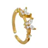 Dos Anillos de Mariposa para Mujer, Lujo Ligero con un Toque de Alta Gama, Anillo para Dedo Índice Hueco Incrustado con Diamantes, Moderno y Versátil, Anillo Creativo Abierto