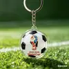 Llavero de acrílico de fútbol de dibujos animados transfronterizo, mercancía para fans con temática de la Copa del Mundo, accesorio de estilo europeo y americano para parejas