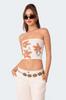 2025 Estilo Europeo y Americano Transfronterizo Aliexpress Verano Nuevo Ropa de Mujer Moda Urbana Estampado de Flores Sexy Top Bandeau Descubierto