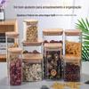 Frasco selado quadrado de borosilicato simples novo frasco de chá frasco de armazenamento de vidro selado transparente frasco de lanche de doces