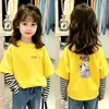 Nueva colección de otoño 2026: Camiseta elegante y moderna de manga larga a rayas para niñas, hecha de algodón puro, adecuada para niños mayores