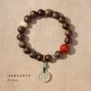 Pulsera de cuentas redondas de madera de incienso de Kalimantan Colgante de raíz de loto tallada Xiuyu Pulsera Wen play Joyería de cuentas de Buda al por mayor