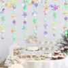 Creación de ambiente en el aula de preescolar decoración tema océano temporada de regreso a clases adornos colgantes ballena estrella de mar guirnalda de conchas marinas Tangyan creativo