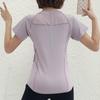 Top Esportivo de Verão Respirável Versátil para Yoga Fitness Feminino Corrida Secagem Rápida ao Ar Livre Manga Curta Camiseta Refletiva