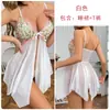 Guiruo Lingerie Sexy Estilo Desejo Puro Malha Transparente Bordado Renda Fenda Renda Ajustável Conjunto de Camisola 19013