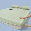 Sábana de Algodón Tejido de Punto de Alta Densidad Gruesa sin Costuras, Color Sólido Simple, Cubierta de Cama de una Pieza Absorbente de Humedad para Dormir Profundamente en Todas las Estaciones