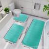 Explosiones Transfronterizas TEMU Juego de Baño Acolchado de Tres Piezas Alfombra Antideslizante Absorbente de Agua para Inodoro Alfombra de Coral