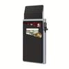 Tarjeta emergente automática pegatina trasera de doble bisel RFID antirrobo aleación de aluminio cepillado paquete para tarjetas bancarias tarjeta de crédito emergente automática