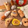 Porta-moedas de Pelúcia Desenho Animado, Chaveiro de Boneco Desenho Animado, Bolsa Portátil para Fones de Ouvido de Estudante, Pingente de Mochila Escolar, Pequeno Presente para Crianças