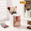 Caja de Almacenamiento Giratoria Multifuncional para Escritorio, Esponja para Polvos, Esponja de Maquillaje, Cojín, Estante de Almacenamiento a Prueba de Polvo, Caja de Almacenamiento para Brochas de Maquillaje