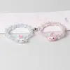 Pulseira Magnética de Casal com Contas de Cristal Doce Desenho Animado Cachorro Canela Kuromi Pulseira Magnética Presente para Melhor Amigo