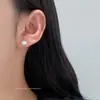 Brincos de Prata Esterlina S925 Nalan Exquisitos e Simples Estilo Ins Design de Nicho Concha Cheia de Diamantes M07116