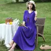 Novo Pijama Estilo Chinês 2026 para Mulheres, Verão Algodão Seda Vintage Manga Média Vestido de Casa, Tamanho Grande Solto Vestido para Mãe