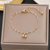 Pulseiras de Aço Titânio Nicho Novo Japonês e Coreano que Não Desbotam para Mulheres Versátil Estilo Ins Personalizado Moda Joias de Mão Pulseiras Atacado