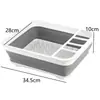 Estante Plegable para Secar Platos Escurridor Plegable para Vajilla Organizador Utensilios de Mesa Plato Estante Portátil para Secado Para Almacenamiento de Cocina