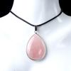 1741-Blanco Borde K 25X35 Colgante Grande Borde de Gota de Agua Cristal Piedra Semipreciosa Chapado en Cobre Plata Collar de Gota de Agua