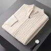 Novo Suéter Masculino de Lã Pura Outono e Inverno com Gola Alta Meia, Estilo Casual Solto, Jaqueta Suéter de Tricô Cardigan com Zíper Espiga de Trigo