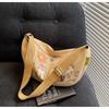 Bolsa de Lona Transfronteriza para Mujer, Gran Capacidad, Nuevo Bolso Cruzado de Hombro Casual Primavera/Verano 2026, Lindo Bolso Tipo Dumpling para Viajar