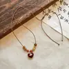 Collar Colgante de Madera Vintage con Cuentas para Mujer, Diseño de Nicho con Estilo Étnico, Cadena Larga Versátil para Suéter de Moda