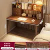 Escritorio con estantería, mesa integrada para dormitorio de niñas, escritorio de computadora simple, escritorio para oficina en casa, escritorio de estudio de estudiante montado en la pared