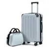 Conjunto de Malas de 2 Peças, Mala de Mão de 20 Polegadas com Necessaire de Maquiagem de 14 Polegadas, Bagagem de Viagem Leve
