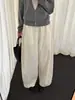 Pantalones de pana anchos relajados vintage Han Xun para mujer Otoño 2026 Cintura elástica Adelgazantes con forma de pera Pantalones largos 25824
