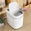 Cubo de basura de plástico de escritorio con tapa abatible para uso doméstico, Mini cubo de basura pequeño para sala de estar con tapa