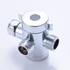Baño Estilo Americano Desviador de Tres Vías Brazo de Ducha Superior Aspersor Divisor de Tres Vías Adaptador de Brazo de Extensión Cabezal de Ducha Cromado Soporte de Pared