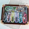 Popular llavero colgante de cuentas chapadas en colores de caramelo con lazo, llavero, accesorio para bolso, charm para funda de teléfono