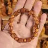 Pulseira de Cedro-Vermelho Envelhecido Alta Densidade de Óleo Jade Coração de Açúcar Material Rosário de Círculo Único Contas de Barril Contas de Maçã Contas de Formato Antigo Contas Redondas
