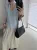 Mmc Dition Tejido de Seda Helada para Mujer Verano Nuevo Delgado Holgado Ropa Exterior de Gama Alta Chaleco Top sin Mangas