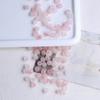 Pulsera de cuentas de vidrio para hacer tú mismo, cuentas sueltas de burbujas de doble color a juego, cuentas redondas, cuentas de vidrio rosa chapadas en oro esmerilado, material de borla de estilo antiguo
