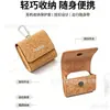 Estuche de Fábrica Personalizado para Auriculares de Corcho, Bolsa de Almacenamiento para Auriculares Bluetooth con Tapa abatible, Protección Portátil para Auriculares con Mosquetón