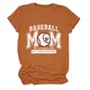 Camiseta Feminina Redonda de Manga Curta, Estilo Mãe de Baseball, como Amazon, eBay, Site Independente, Moderna e Única