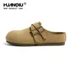 Meias-pantufas Femininas de Exterior Estilo Birkenstock Retrô Global Primavera 2026 Novo Modelo Sapatos Preguiçosos Sapatilhas Plataforma com Solado Grosso Aumentadoras de Altura