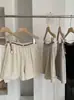 KEKEZOON Simples, mas não comum~ Shorts casuais de cintura alta que emagrecem para mulheres, calças versáteis de perna larga soltas estilo coreano 7612
