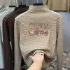 Camada Interna Listrada da Moda para Meninas com Camisa Térmica de Base, Nova Camiseta Versátil de Manga Longa Quente para Outono e Inverno