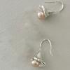 Polvo para Pan al Vapor Shijia Aretes de Perlas Blanco Leche Claro Aguja de Plata Esterlina S925 Nicho de Gama Alta Combinables Nuevos Aretes