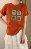 Camiseta de Algodão Canelada de Treze Linhas para Mulheres com Impressão Digital Direta, Top de Manga Curta Acinturado, Fornecimento Exclusivo da Segunda Remessa de Verão