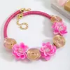 Traje de Joyería Camelia Collar Pendientes para Mujer Entrada Lujo Nueva Moda Flor Tridimensional Pulsera Pulsera Joyería de Boda
